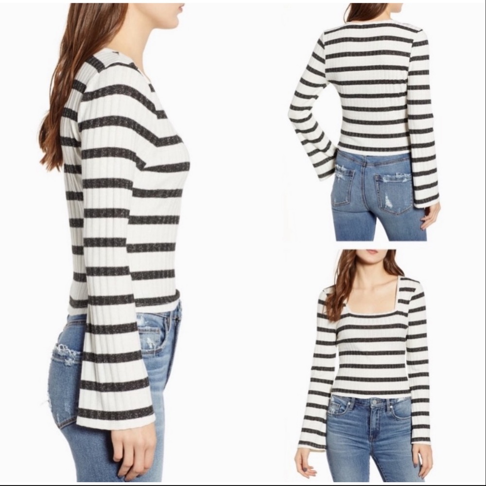 NWOT Nordstrom Ten Sixty Sherman white striped top - Picture 1 of 5